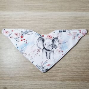 bavoir bandana éléphants fleurs