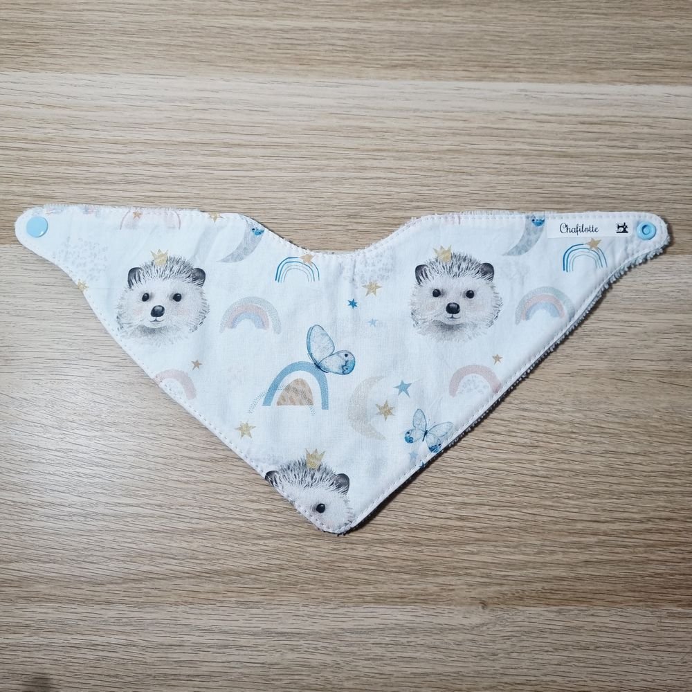 bavoir bandana Hérissons arc en ciel
