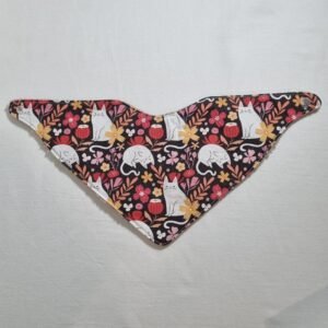 bavoir bandana chats fleurs