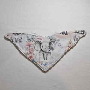 bavoir bandana éléphants fleurs