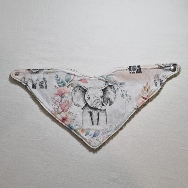 bavoir bandana éléphants fleurs