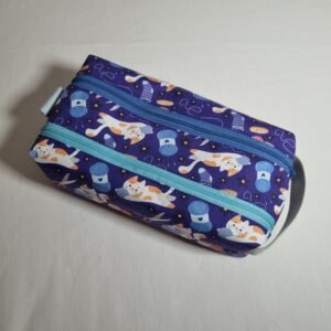 trousse école double chat tricot