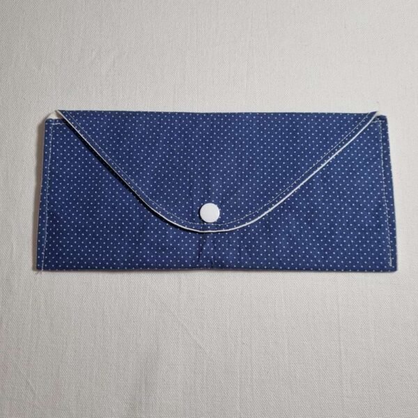 Pochette chéquier bleu à pois