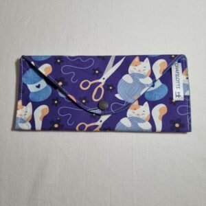 Pochette chéquier chats tricots