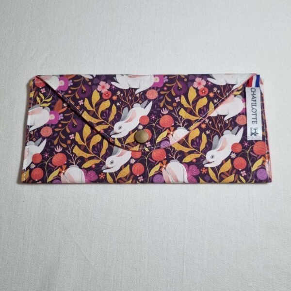 Pochette chéquier lapins