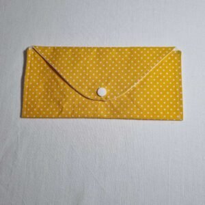 Pochette chéquier jaune à pois