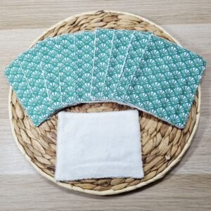 10 lingettes éventail vert