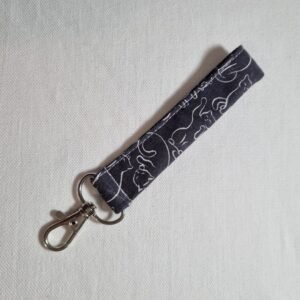 Porte clé dragonne petite black cat