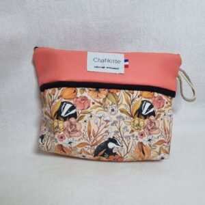 Pochette bicolore alveoles  blaireau
