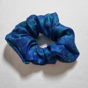 chouchou soie bleu