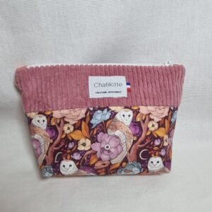 Pochette bicolore alveoles  chouette