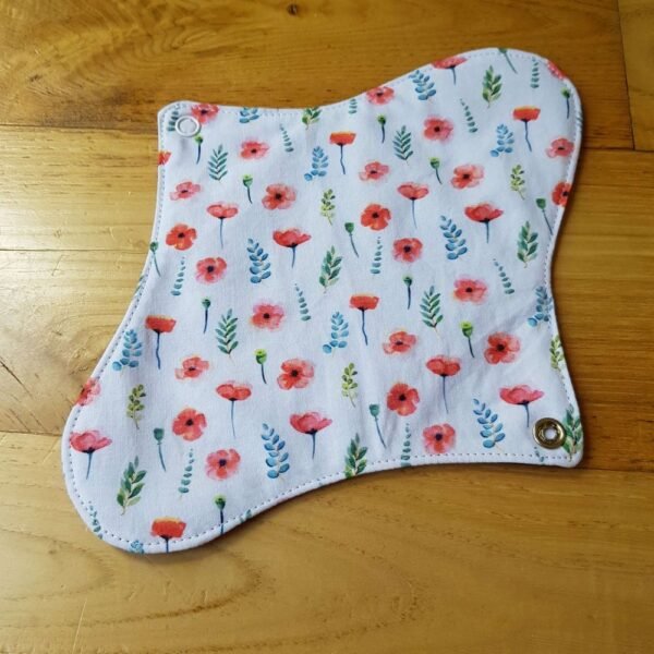 serviette hygiénique lavable coquelicots