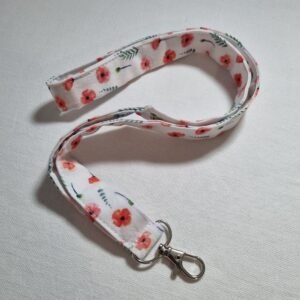 Porte clé dragonne grande coquelicot