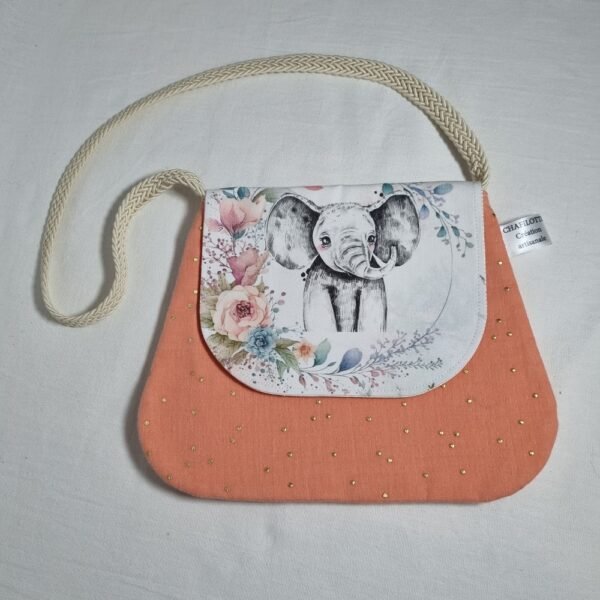 sac bandoulière enfant éléphant fleurs – Image 2