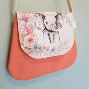 sac bandoulière enfant éléphant fleurs