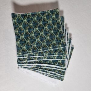 10 lingettes éventails verts