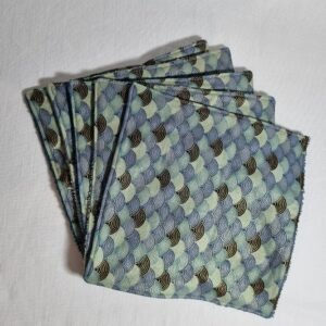 5 essuie-tout éventails bleus