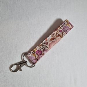 Porte clé dragonne petite fleurs roses