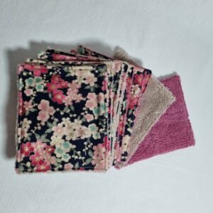 10 lingettes fleurs roses
