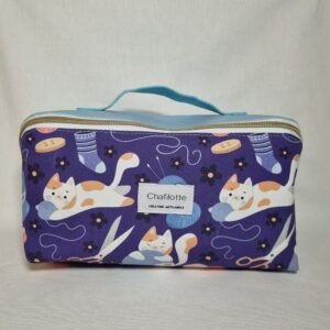 Trousse grande ouverture chat tricots