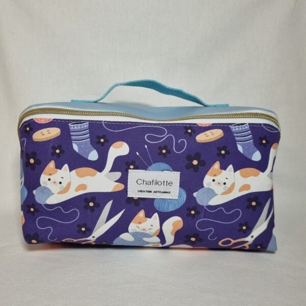 Trousse grande ouverture chat tricots