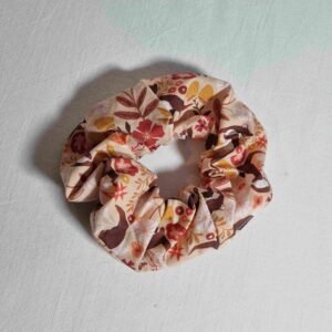 chouchou coton fleurs loutre