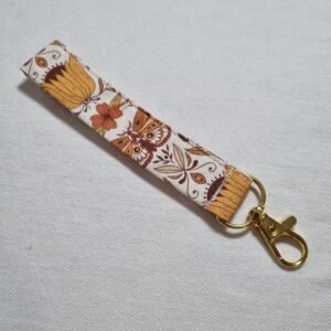 Porte clé dragonne petite papillon et fleurs