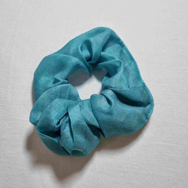 chouchou soie uni bleu