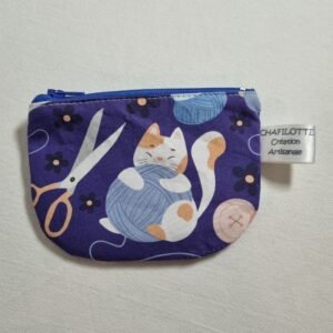 porte monnaie chat tricot