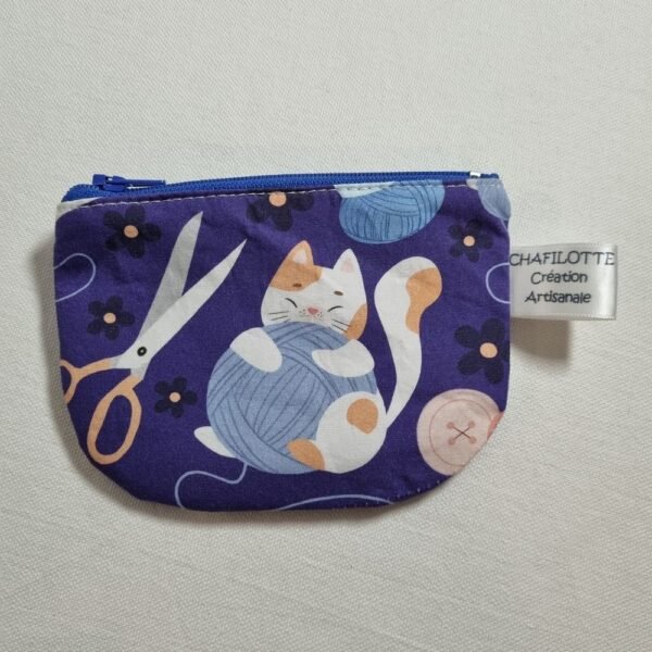 porte monnaie chat tricot
