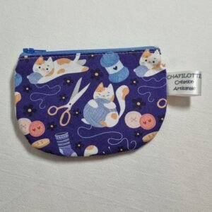 porte monnaie petit chat tricot