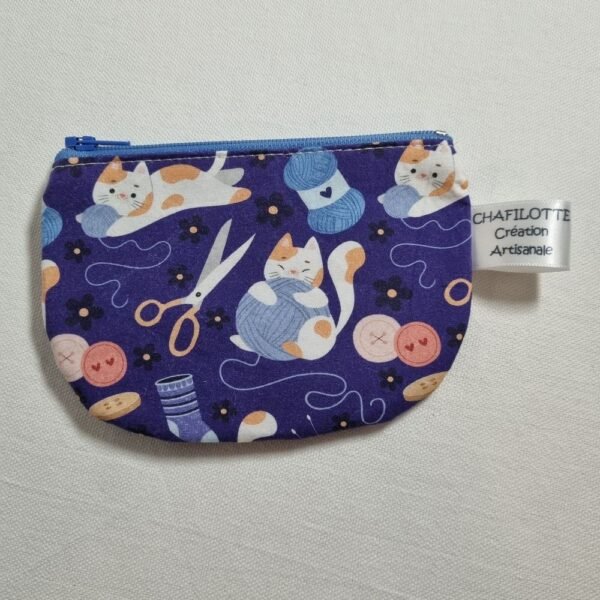 porte monnaie petit chat tricot