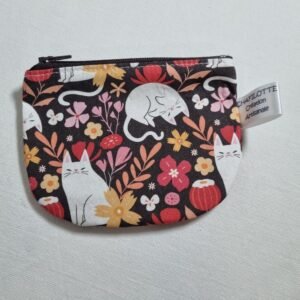 porte monnaie chat fleuris