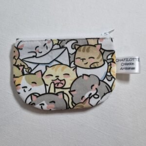 porte monnaie chats greiges