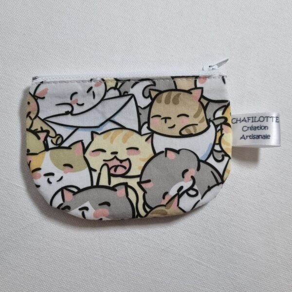 porte monnaie chats greiges