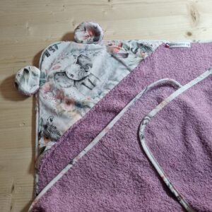 Sortie de bain éléphant mauve