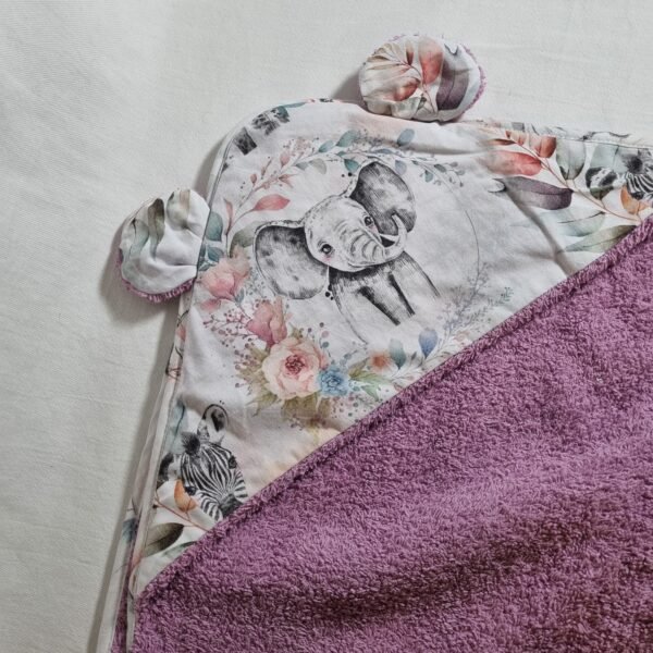 Sortie de bain éléphant mauve – Image 2
