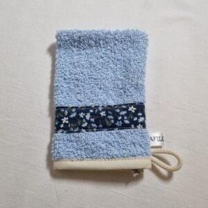 Gant d'apprentissage fleurs bleues