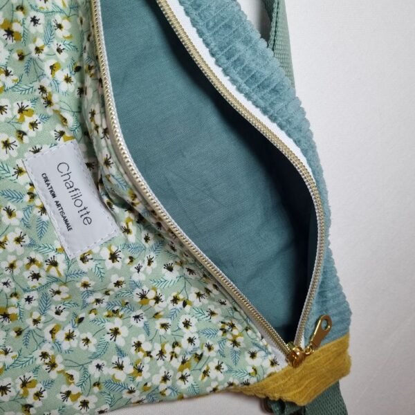 sac banane fleurs vertes et jaunes – Image 4