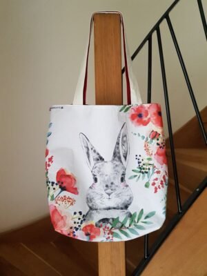 Sac cabas lapin coquelicot