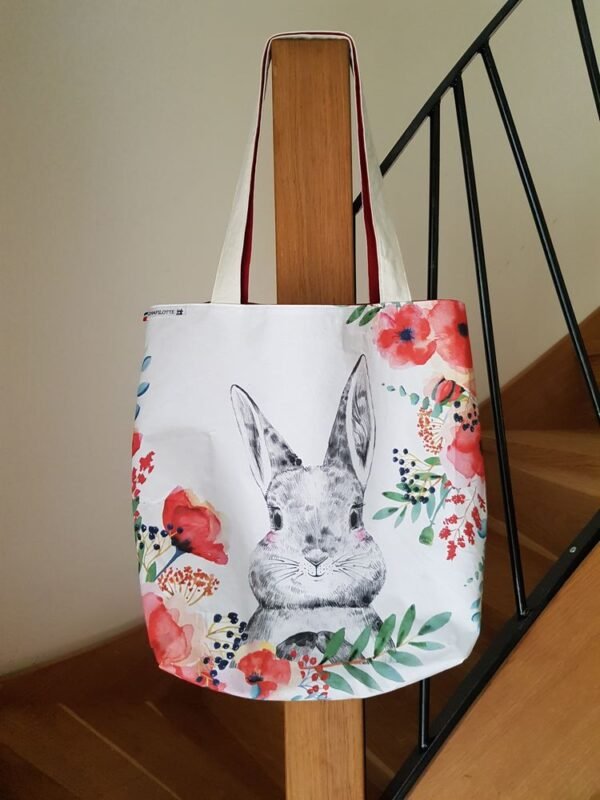 Sac cabas lapin coquelicot