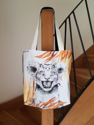 Sac cabas lion jaune et noir