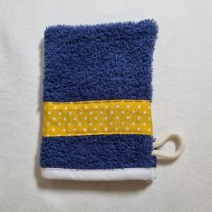 Gant d'apprentissage pois jaune et bleu