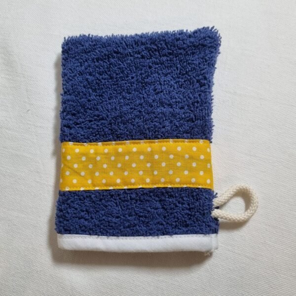 Gant d'apprentissage pois jaune et bleu