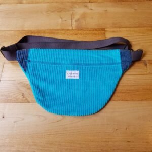 sac banane  velours bleu bleu