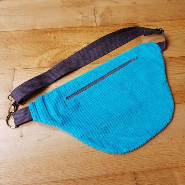 sac banane  velours bleu bleu – Image 3