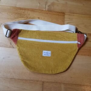 sac banane velours moutarde et rouille
