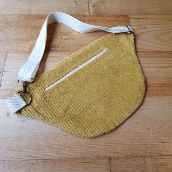 sac banane velours moutarde et rouille – Image 2
