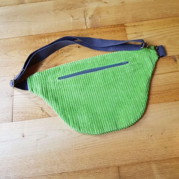 sac banane velours pomme et bleu glacier – Image 3