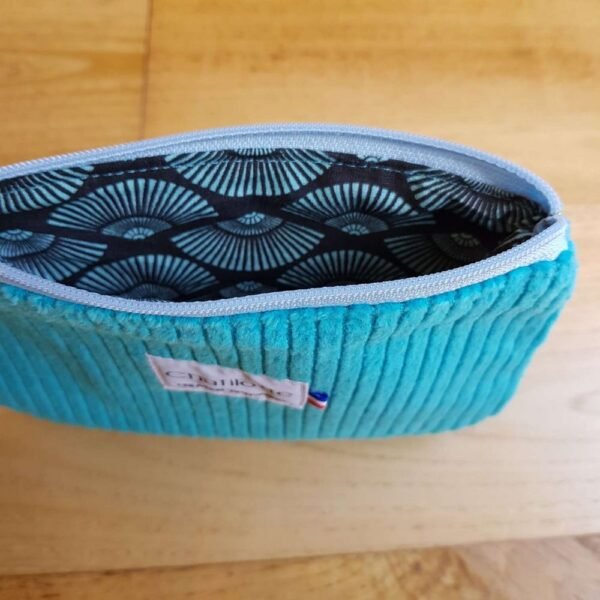 Pochette velours turquoise – Image 2